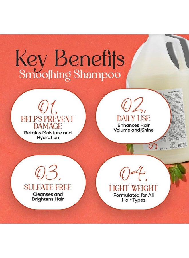 Smoothing Shampoo With Keratin And Collagen For All Hair Types, Sulfate Free, 128 Oz Moisturizes, Strengthens, Protects Color And Repair Panthenol, Vitamins, And Jojoba Oil