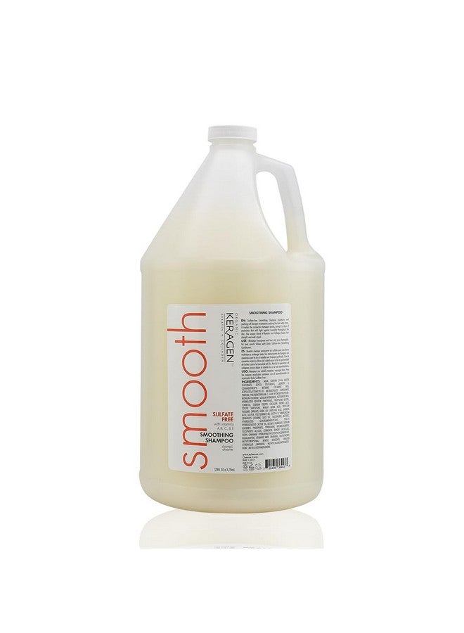 Smoothing Shampoo With Keratin And Collagen For All Hair Types, Sulfate Free, 128 Oz Moisturizes, Strengthens, Protects Color And Repair Panthenol, Vitamins, And Jojoba Oil