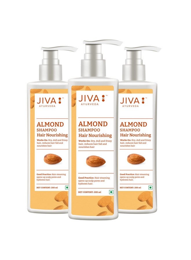 Almond Shampoo 200Ml (Pack Of 3) | 100% Pure & Natural | Helps To Reduce Hair Fall, Nourishes Hair