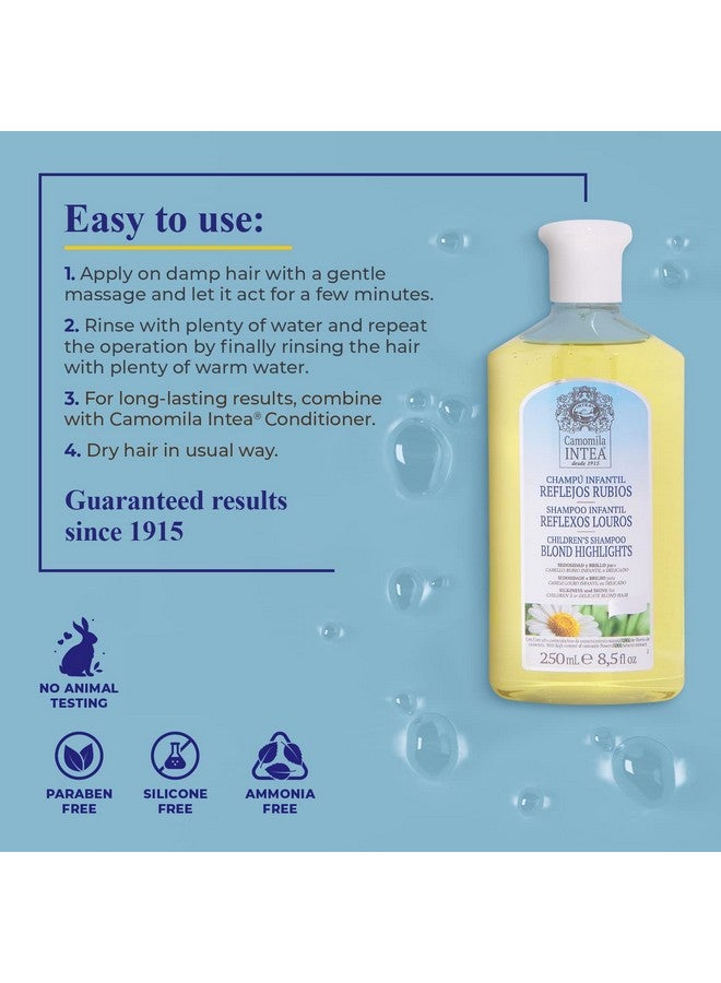 Camomila Kids Shampoo For Blonde Highlights 8.5Oz Chamomile Shampoo Hair Lightener For Kids Natural Extract Toddler Shampoo With No Silicones Or Parabens