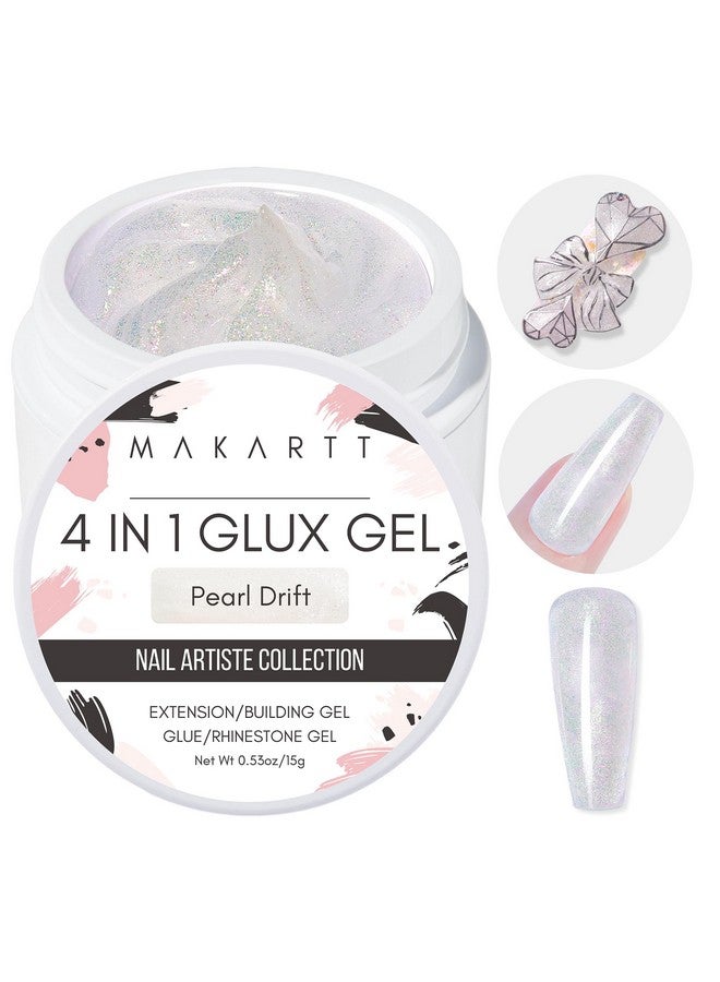 Solid Gel Builder15Ml Nail Extension Gel 3D Sculpting Gel For Nail Art Uv Glue For Acrylic Nails Rhinestones Gel 4 In 1 Hard Gel Molding Gel For Nails Nail Lamp Required Pearl Drift