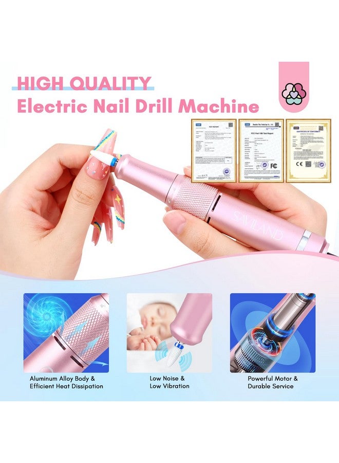 Portable Nail Drill Professional: 2024 Digital Pro E File 35000 Rpm Electric Cordless Fast Remover Antishaking Manicurist Nail Salon Superior Compactible For Acrylic Nails