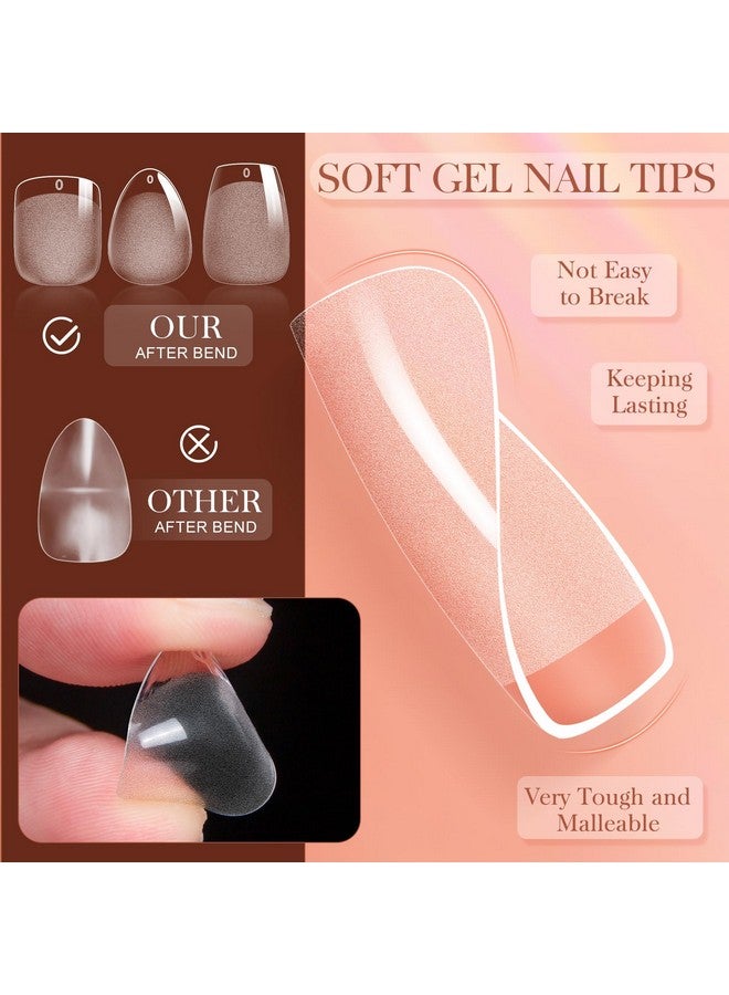 3 Styles Short Nail Tips Kit 720Pcs Gel X Nail Tips Half Matte Coffin Nails Almond Nails Square Fake Nails Full Cover Press On Nails Extension For Soft Gel Nail Tips Set Art Diy Home Gifts