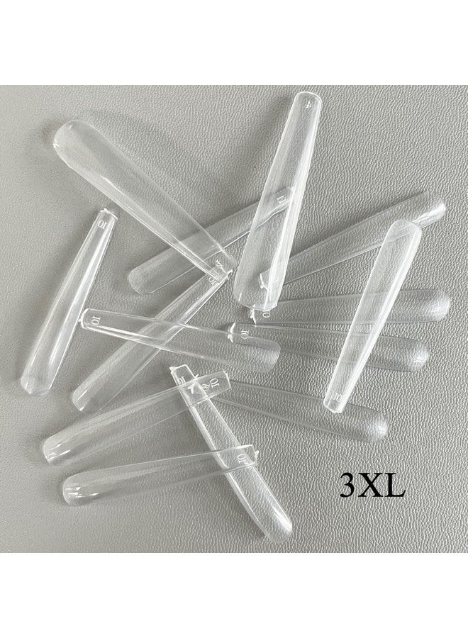 600Pcs 3Xl Clear Nail Tips Coffin Full Cover Ballerina Shape Extra Long Acrylic Fake Nails Professional False Nail Tip For Salons & Home Diy 12 Sizes