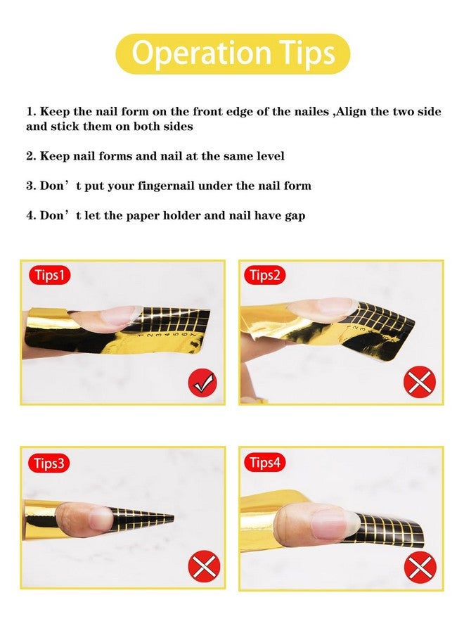 200 Pcs Nail Forms For Acrylic Nails Rectangle Acrylic Nail Forms Nail Extension Form Guide Sticker For Polygel Gel Nails Art Paper Form For Builder Gel