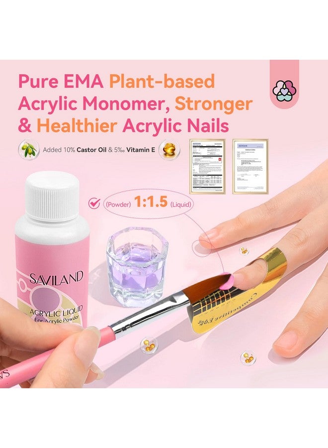 Acrylic Nail Kit With Drill: Professional Nail Kit Acrylic Set For Beginners With Everything Acrylic Powder Monomer Liquid Gel Nail Polish Nail Decoration U V Nail Light Gift Home Salon