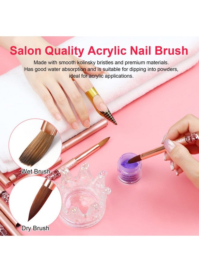 7Pcs Acrylic Nail Brush Set: Rose Gold Acrylic Brushes For Acrylic Application Acrylic Powder Acrylic Nail Kit Nail Brushes For Nail Art Acrylic Nail Salon Size46810121416