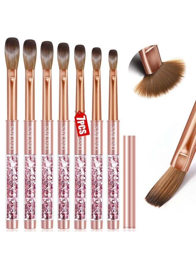 7Pcs Acrylic Nail Brush Set: Rose Gold Acrylic Brushes For Acrylic Application Acrylic Powder Acrylic Nail Kit Nail Brushes For Nail Art Acrylic Nail Salon Size46810121416