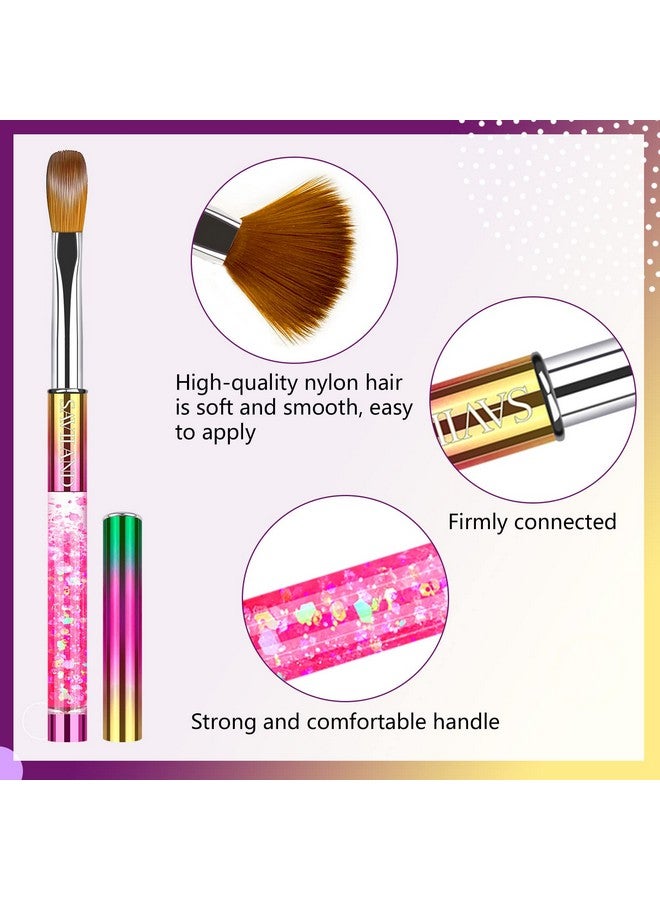 Acrylic Nail Brush Set: 2Pcs Size 812 Acrylic Nail Brushes For Acrylic Applicationprofessional Acrylic Brushes With Cuticle Pusherused For Beginners Nail Extension Nail Carving Home Salon