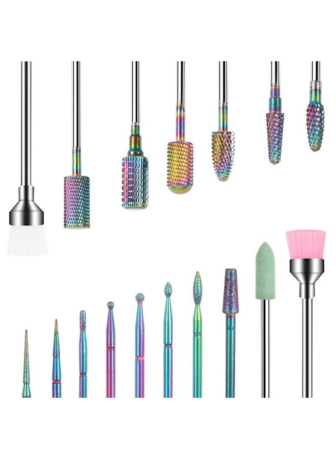 Nail Drill Bits 17Pcs Tungsten Carbide Drill Bit Set Professional 332'' Nail Bits For Nail Drill Efile Acrylic Nails Manicure Pedicure Home Salon Nail Art Supplies