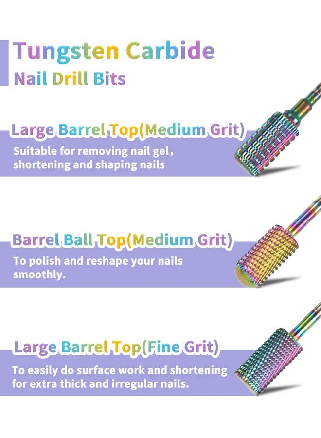 Nail Drill Bits 17Pcs Tungsten Carbide Drill Bit Set Professional 332'' Nail Bits For Nail Drill Efile Acrylic Nails Manicure Pedicure Home Salon Nail Art Supplies
