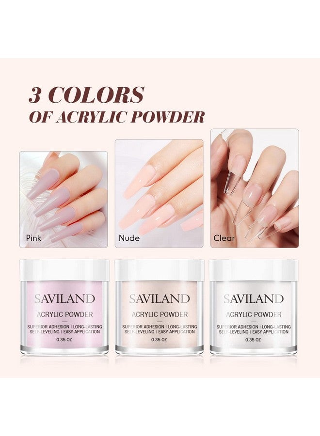 Acrylic Nail Kit Starter: Clear Pink Nude Acrylic Nail Kit Acrylic Powder & Monomer Acrylic Nail Liquid Acrylic Nail Brush Nail Files Forms Press On Nails Kits Acrylic Set Home Practice