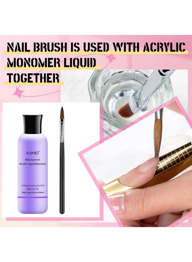 Acrylic Monomer Liquid Kit 2 Fl.Oz Acrylic Liquid Nail System Manicure Tools Acrylic Monomer With 1.4 Fl.Oz Nail Brush Cleaner And Acrylic Nail Brush