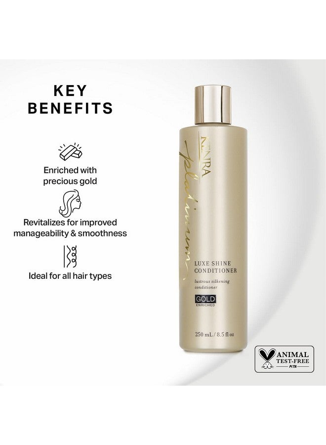 Kenra Platinum Luxe Shine Conditioner Gold Enriched Rich Shineenhancing Daily Conditioner Revitalies For Improved Manageability & Smoothness All Hair Types 8.5 Fl. Oz