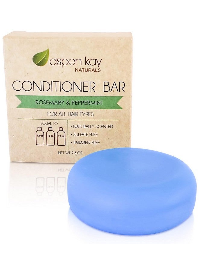 Solid Conditioner Bar, Made With Natural & Organic Ingredients, All Hair Types Including Frizzy Hair, Sulfatefree, Crueltyfree & Vegan 2.3 Ounce Bar. (Rosemary & Peppermint)