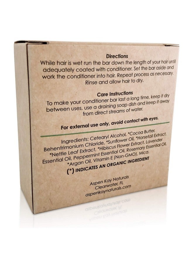 Solid Conditioner Bar, Made With Natural & Organic Ingredients, All Hair Types Including Frizzy Hair, Sulfatefree, Crueltyfree & Vegan 2.3 Ounce Bar. (Rosemary & Peppermint)