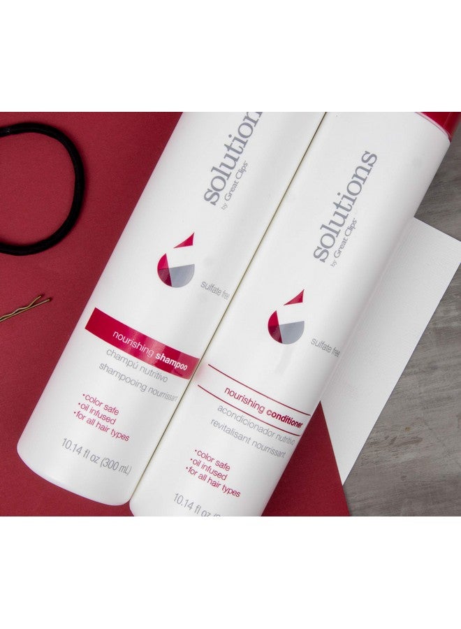 Solutions Nourishing Conditioner 10 Fl Oz Argan Oil Sulfate And Paraben Free Hydrates And Repairs Hair Safe For Coloredtreated Hair