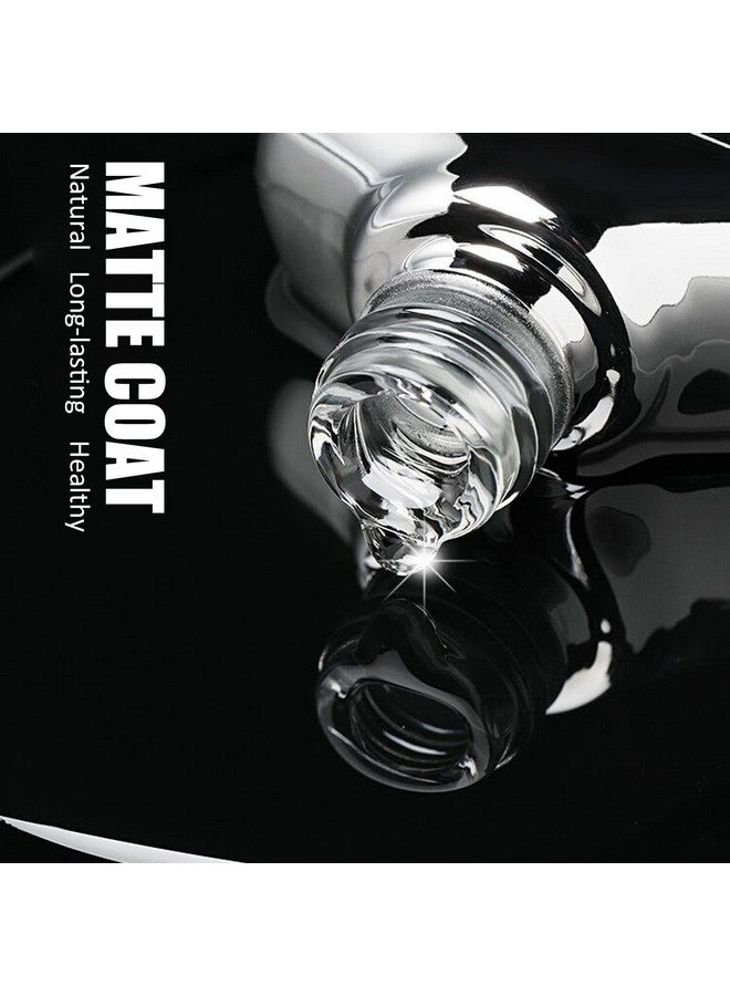 Matte Gel Top Coat 16Ml Gel No Wipe Matte Top Coat Soak Off Nail Lamp Gel Nail Polish Matte Finish Longlasting For Nail Art Diy Home Nail Salon