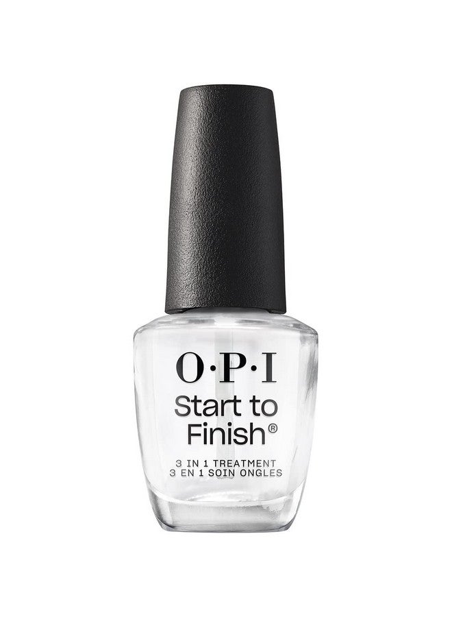 Start To Finish 3In1 Treatment Base Coat Top Coat Nail Strengthener Vitamin A & E Vegan Formula Long Lasting Shine Up To 7 Days Of Wear As Top Coat Clear 0.5 Fl Oz