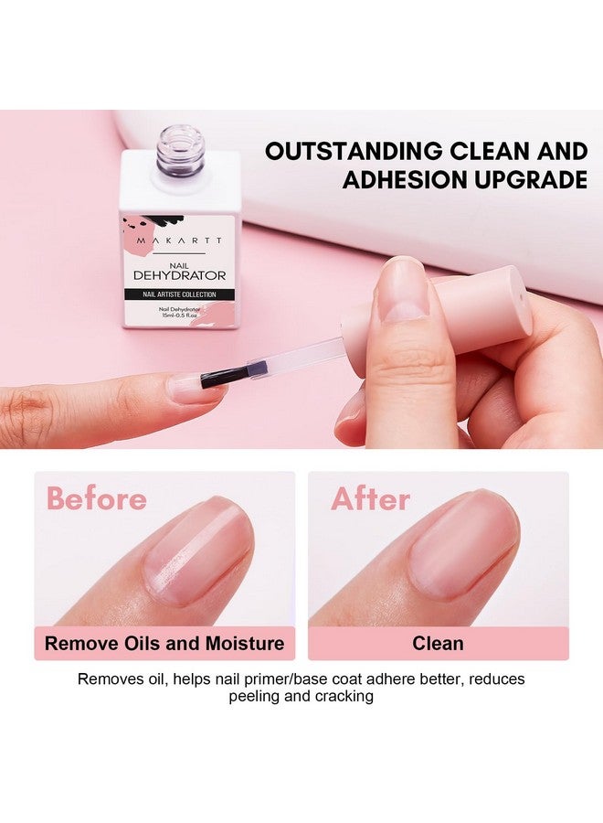 Nail Dehydrator 15Ml Acid Free Nail Prep Dehydrate For Acrylic Nails Gel Nail Polish And Dipping Powder Nail Art 0.5 Oz 1Pcs Fast Dry Professional Nail Dehydrator Base Manicure