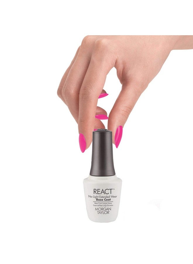 Nail Lacquer React No Light Extended Wear Base Coat Base Coat Nail Polish 0.5 Oz.