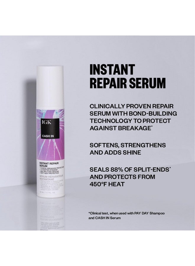 Cash In Instant Repair Serum Breakage Protection + Seal Split Ends + Heat Protection Vegan + Cruelty Free 1.7 Oz