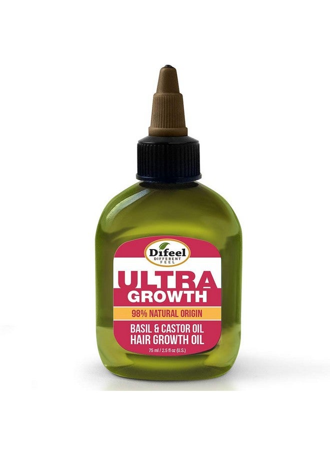 Ultra Hair Growth Oil Infused With Basil And Castor Oil 2.5 Ounce (2Pack)