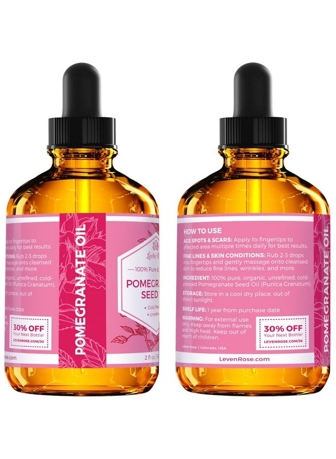 Pomegranate Seed Oil 100% Pure Unrefined Cold Pressed Antioxidant Moisturizer For Hair Skin And Nails 2 Oz