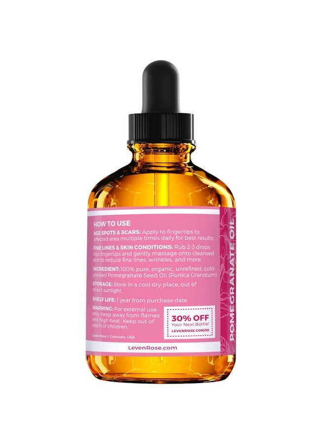 Pomegranate Seed Oil 100% Pure Unrefined Cold Pressed Antioxidant Moisturizer For Hair Skin And Nails 2 Oz