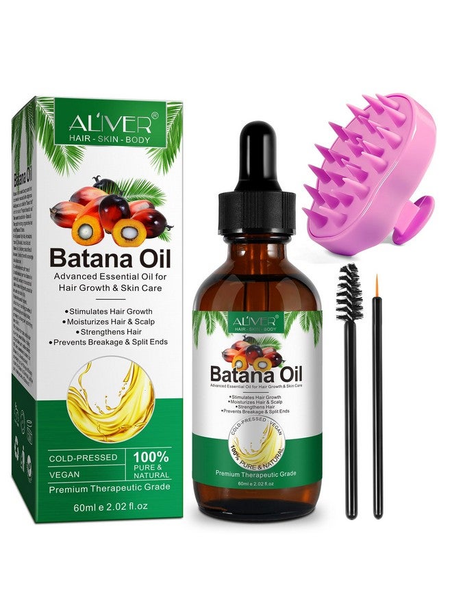 Batana Oil For Hair Growth 2.02 Fl Oz With Scalp Massage 100% Pure Batana Essential Oil For Skin Care Repairs Damaged Hair Nourishes The Scalp Reduces Hair Loss Hair Oil For All Hair Types