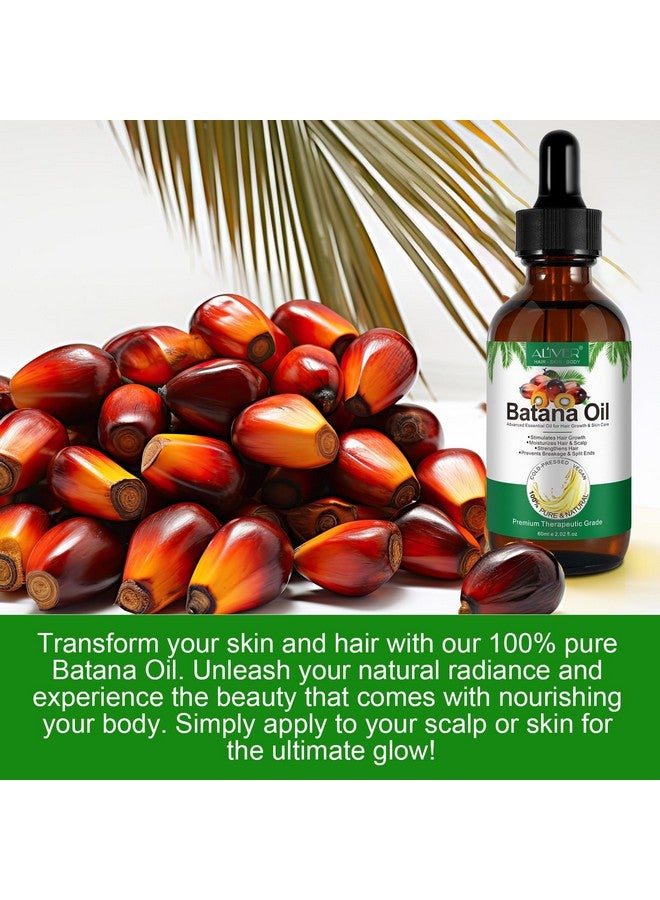 Batana Oil For Hair Growth 2.02 Fl Oz With Scalp Massage 100% Pure Batana Essential Oil For Skin Care Repairs Damaged Hair Nourishes The Scalp Reduces Hair Loss Hair Oil For All Hair Types