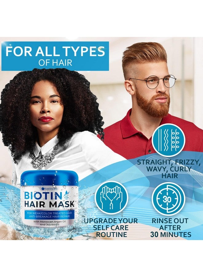 Biotin Hair Mask Volume Boost And Deep Conditioner For Dry Damaged Hair Hydrating Repair Treatment For Women And Men Moisture Conditioning For Curly Hair And Split Ends Sulfate Paraben Free