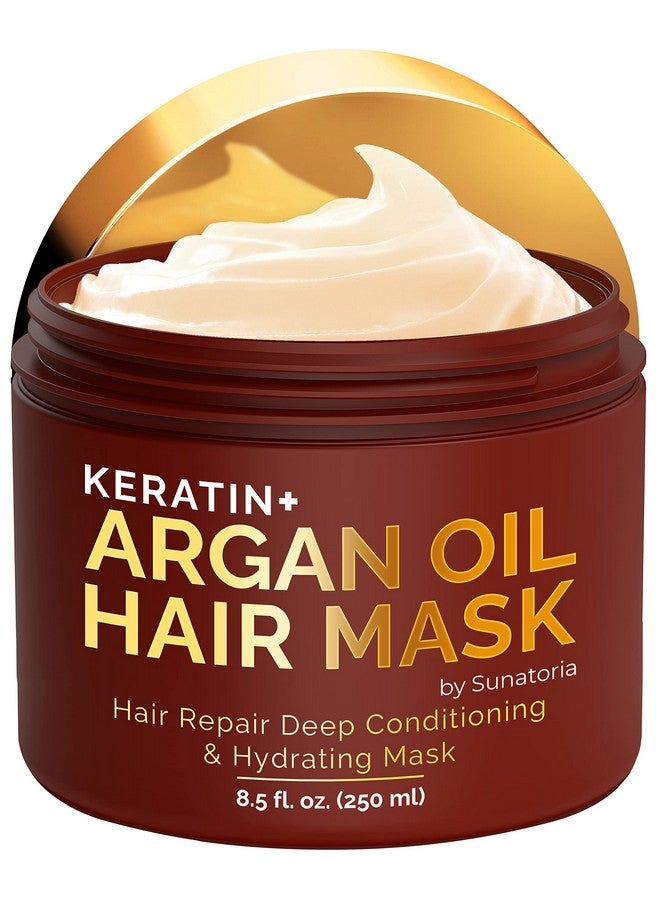 New Argan Oil Hair Mask With Keratin Hair Conditioner For Dry, Damaged, Frizzy Hair & Split Ends Hair Treatment Serum For Hair Repair & Hydrating Hair Moisturizer