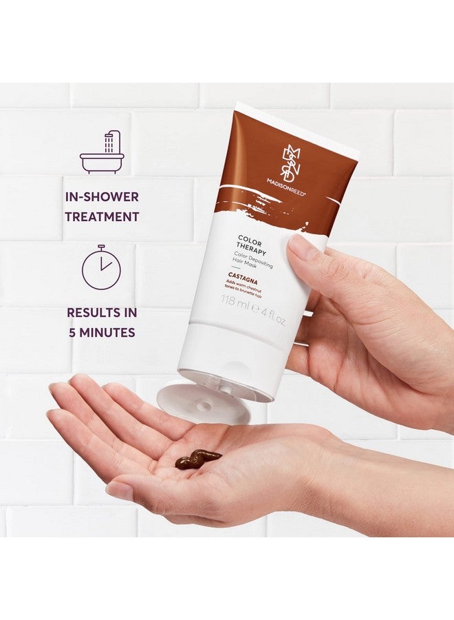 Color Therapy, Castagna, Color Depositing Hair Mask & Deep Conditioning Treatment, Intensely Hydrating, Refreshes Color & Tone, Keratin & Argan Oil, 4 Fl Oz (118 Ml)