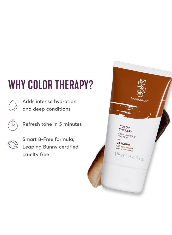 Color Therapy, Castagna, Color Depositing Hair Mask & Deep Conditioning Treatment, Intensely Hydrating, Refreshes Color & Tone, Keratin & Argan Oil, 4 Fl Oz (118 Ml)
