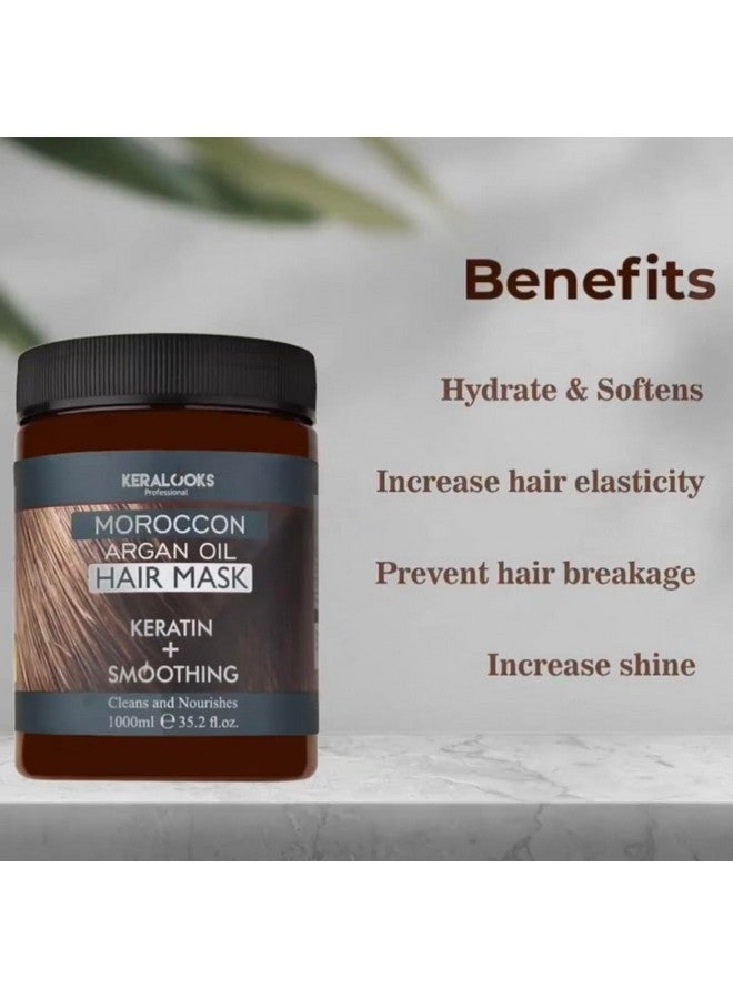 Moroccon Argan Hair Mask For Smoothing Plus Keratin For All Types Hair (1000Ml)