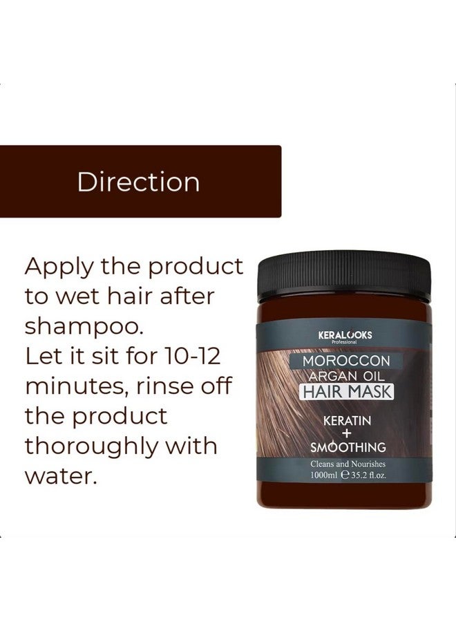 Moroccon Argan Hair Mask For Smoothing Plus Keratin For All Types Hair (1000Ml)
