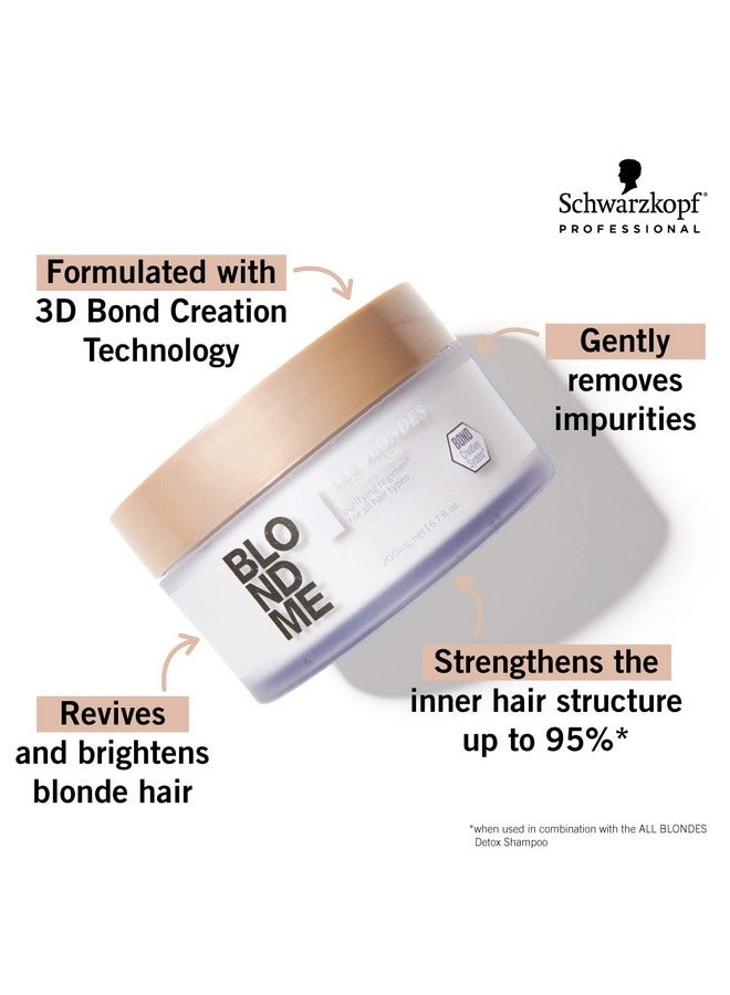 All Blondes Detox Mask Purifying And Detoxifying Hair Care For Color Treated And Natural Blonde Hair Hydrating Treatment Removes Impurities All Hair Types 200 Ml
