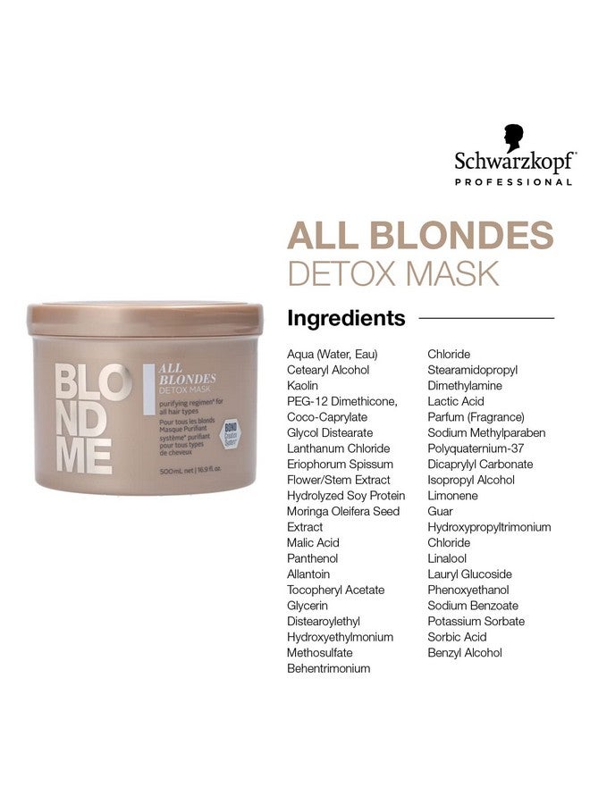 All Blondes Detox Mask Purifying And Detoxifying Hair Care For Color Treated And Natural Blonde Hair Hydrating Treatment Removes Impurities All Hair Types 200 Ml