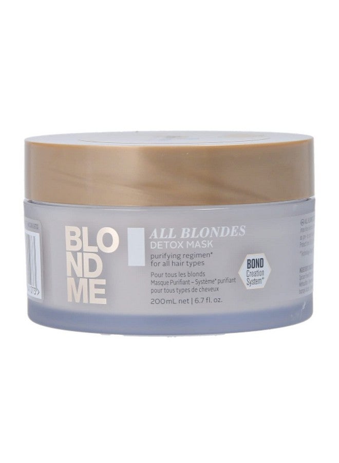 All Blondes Detox Mask Purifying And Detoxifying Hair Care For Color Treated And Natural Blonde Hair Hydrating Treatment Removes Impurities All Hair Types 200 Ml
