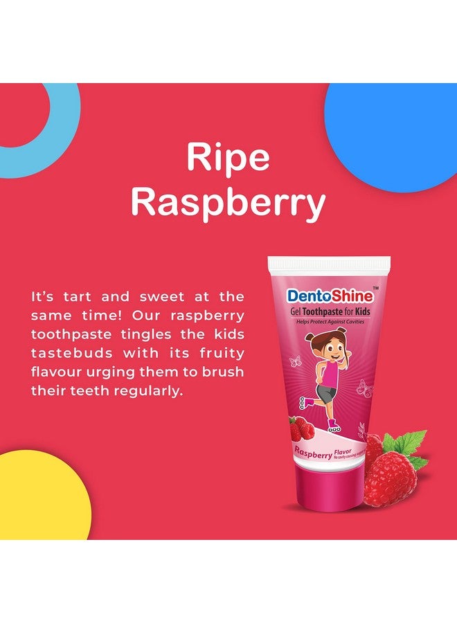 Gel Toothpaste For Kids | Pack Of 3 Flavors (Strawberry Bubblegum & Raspberry 80G Each)