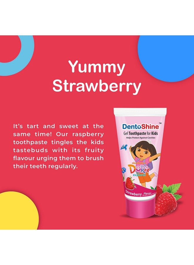 Gel Toothpaste For Kids | Pack Of 3 Flavors (Strawberry Bubblegum & Raspberry 80G Each)