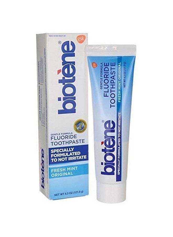 Biotene Fluoride Toothpaste Gentle Formula Fresh Mint, 4.3 Ounce (Pack Of 2)