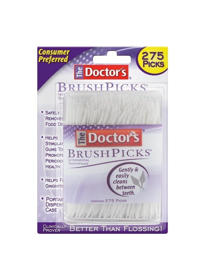 Brushpicks Interdental Toothpicks, Helps Fight Gingivitis, 275 Count (Pack Of 12), White