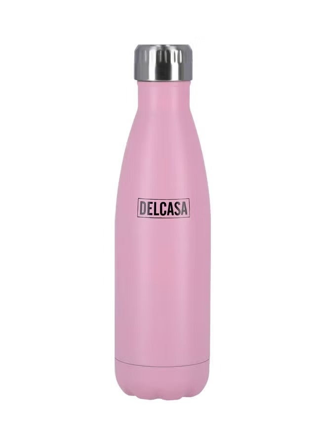 Stainless Steel Water Bottle Pink/Silver 500ml