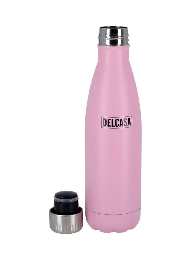 Stainless Steel Water Bottle Pink/Silver 500ml