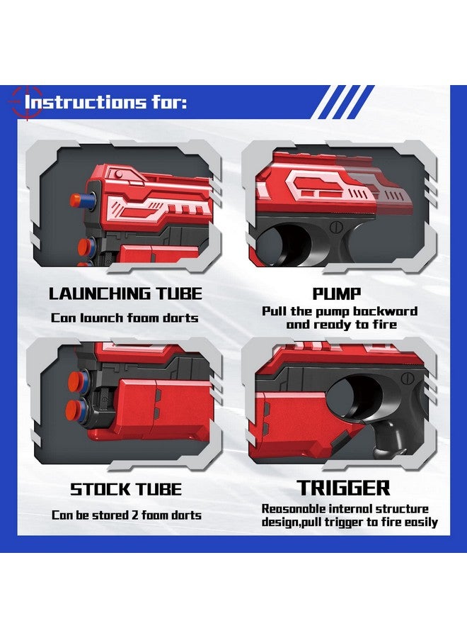6 Pack Blaster Toys Guns For Boys Fit For Nerf Bullets Toy Guns With 160 Pcs Refill Foam Darts For Boys Girls Hand Gun Toys For 6+ Year Old Kids Party Favors Birthday
