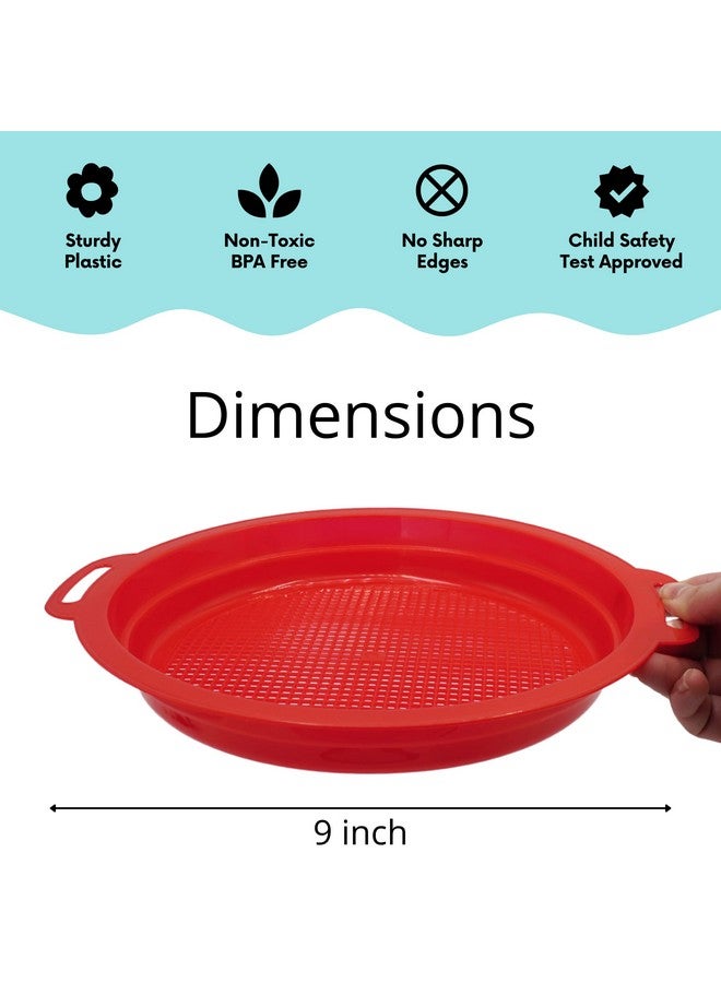 Large Sand Sifter For Sandbox Beach 4 Pack Sand Sifter For Shark Teeth Rock Plastic Beach Toys Sand Toys For Sandbox Kids & Toddlers
