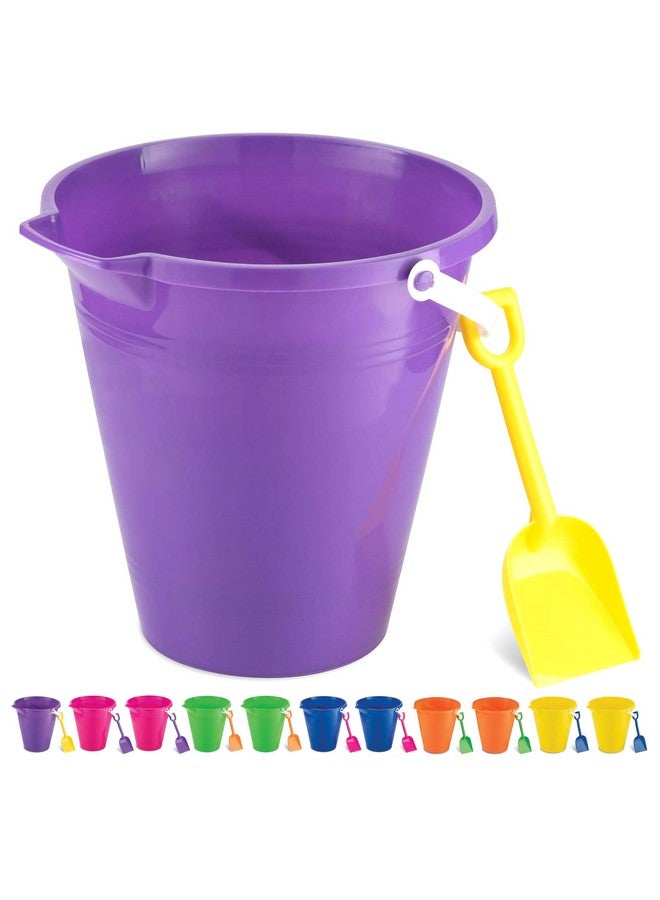 9 Large Sand Bucket With Shovel [12 Pack Bulk] Beach Buckets Beach Toys For Kids & Toddlers Party Favors Holders
