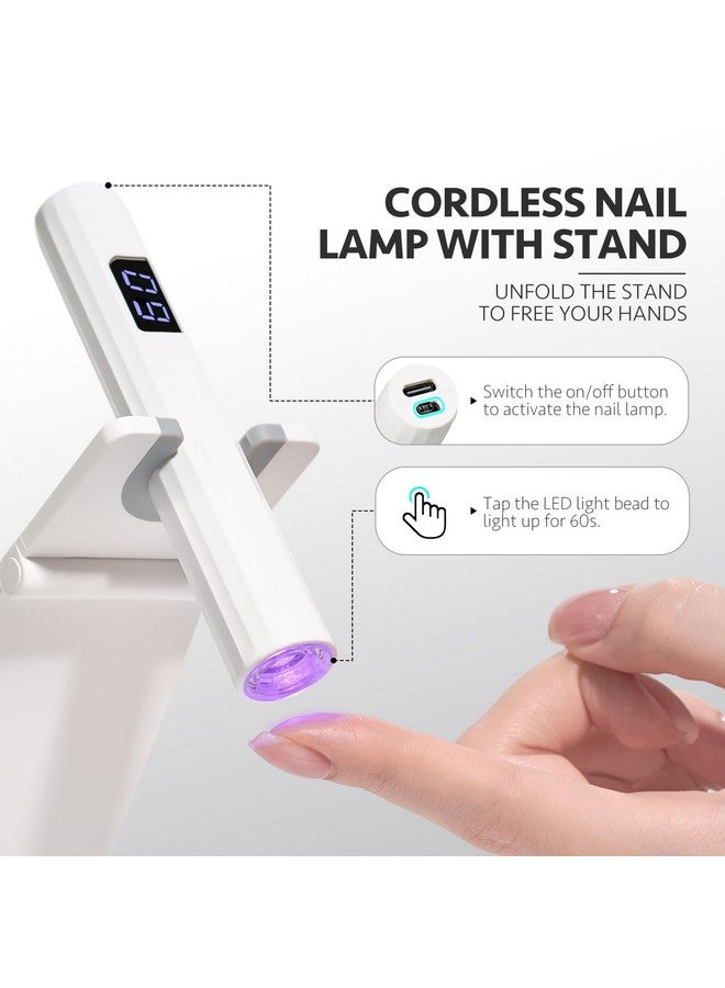 Cordless Nail Lamp With Stand Handheld Uv Light With Lcd Display For Gel Nails Rechargeable Usb Nail Dryer For Fast Curing